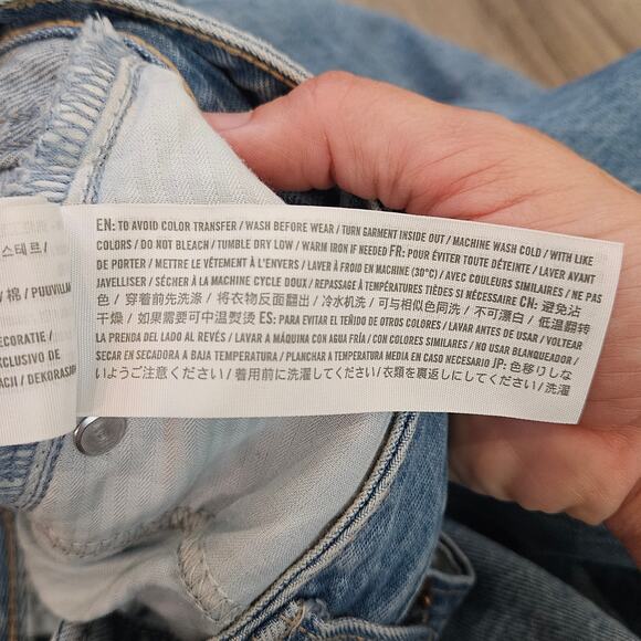 Abercrombie & Fitch Wide Leg High Rise Jeans Size 32 Curve Love Light Wash Denim - Picture 11 of 11